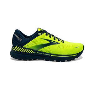 Brooks Adrenaline GTS 22 Road Running Shoes - Mens, Yellow/Navy | IE-PGK916507